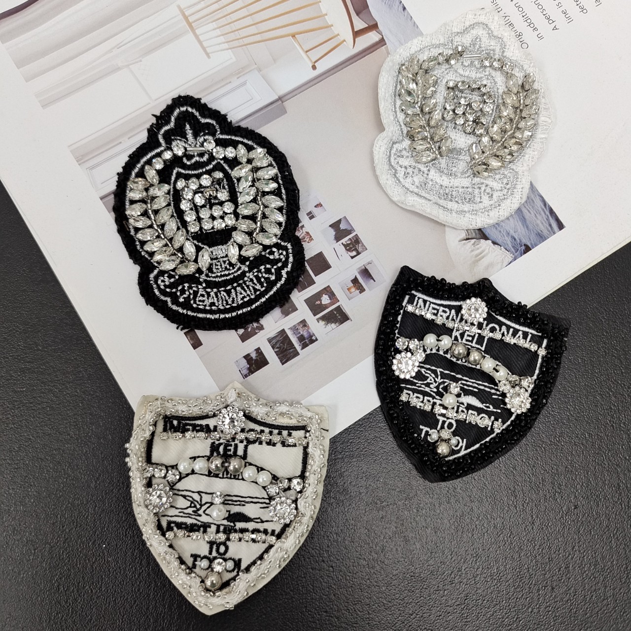 Pocket Hand-Beaded Cloth Shoulder Patch
