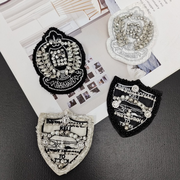 Pocket Hand-Beaded Cloth Shoulder Patch