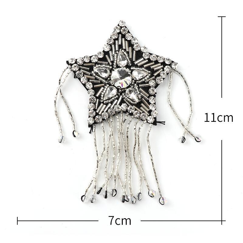 Five-Pointed Star Hand-Beaded Patch