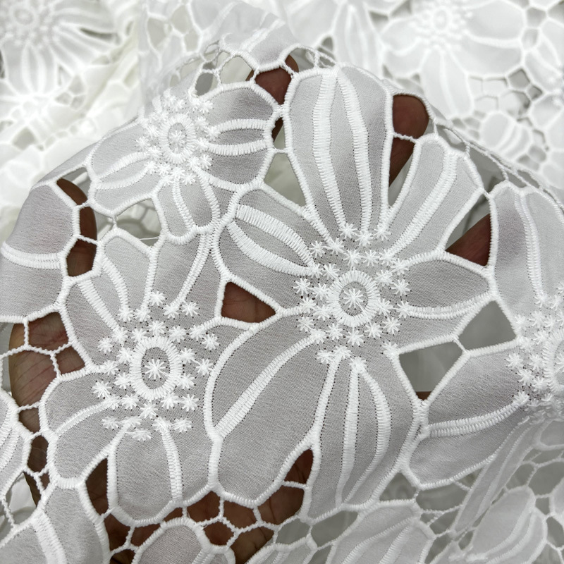 Hollow Embroidery Milk Silk Chiffon