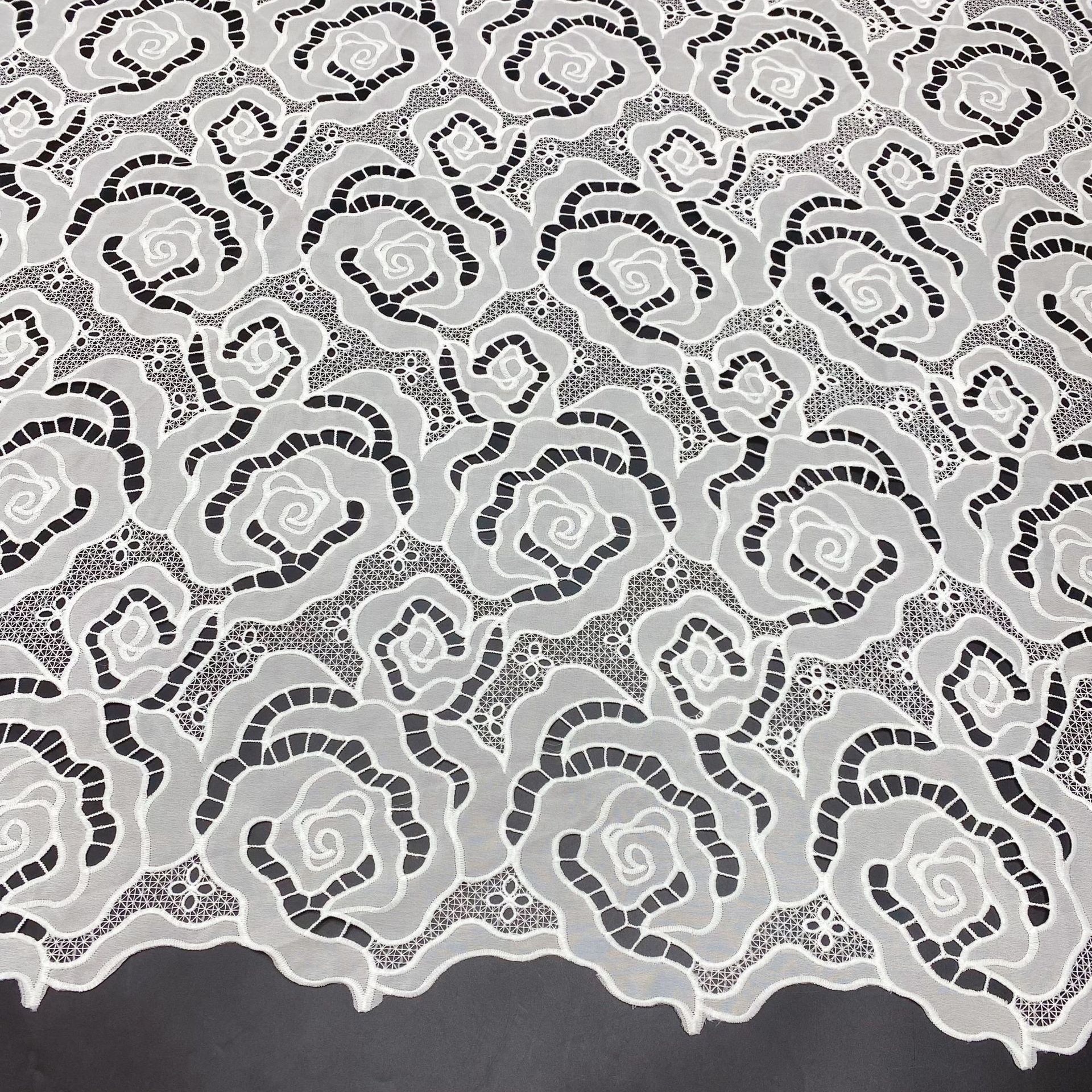 Milk Silk Laser Embroidery Fabric Chiffon Fabric