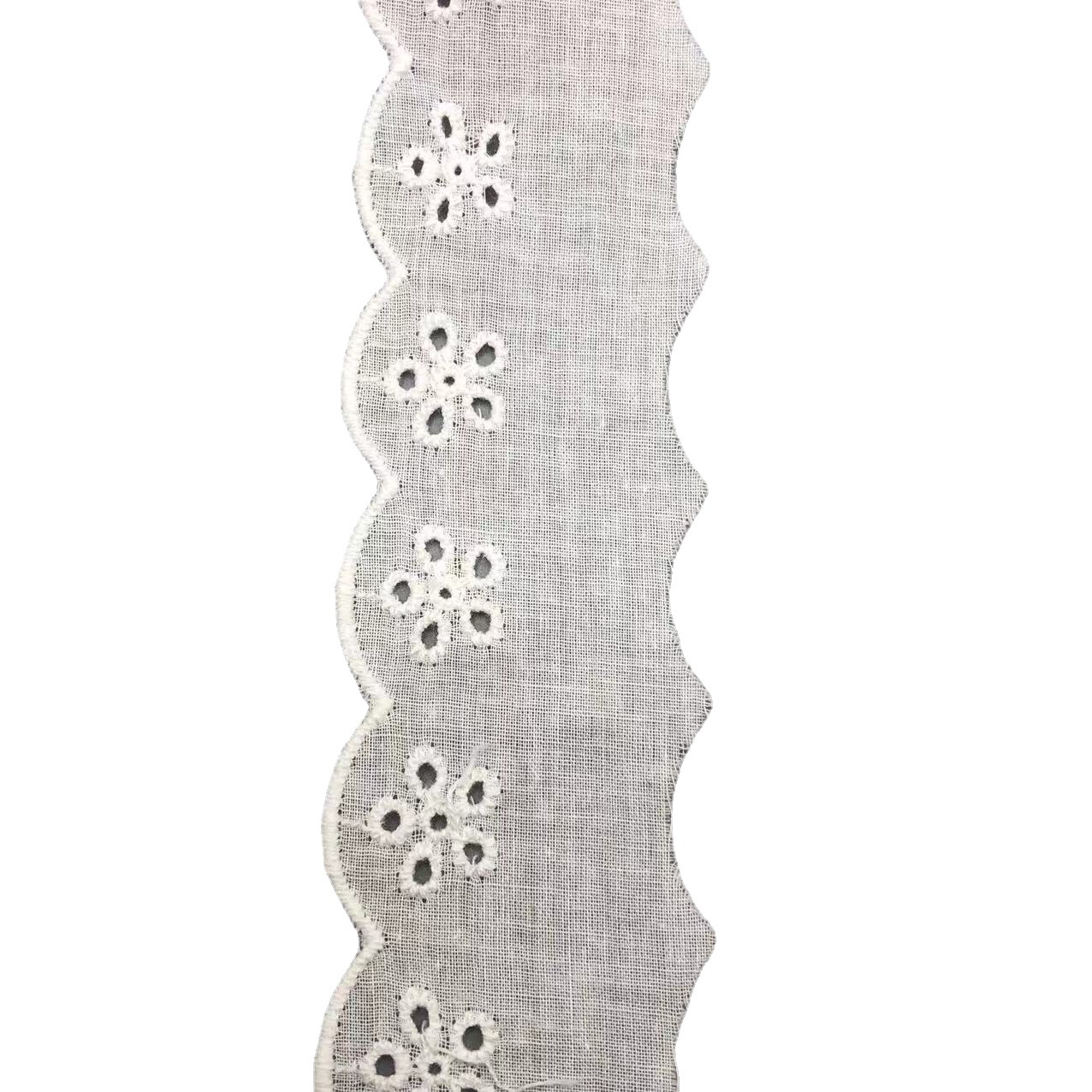 Large Five-Hole Lace Trim Water-Soluble Embroidered Fabric