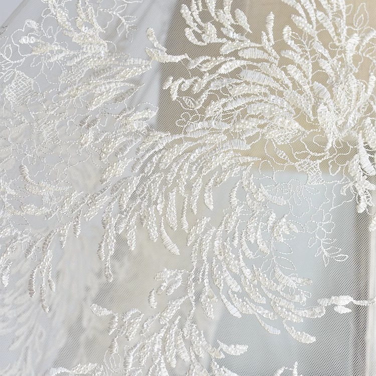 European Style Full Beaded Embroidered Lace Fabric