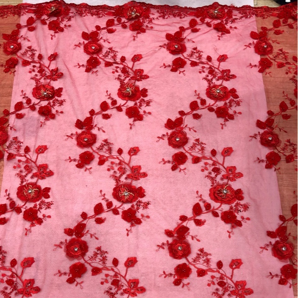 Three-Dimensional Embroidery Beading Full Fabric