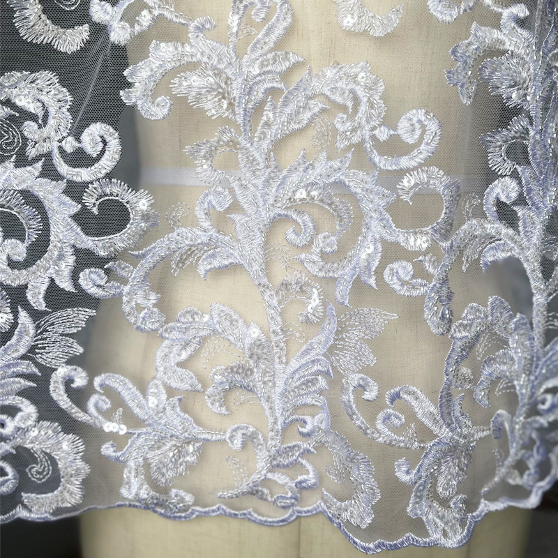 Wedding Dress Embroidered Beaded Fabric