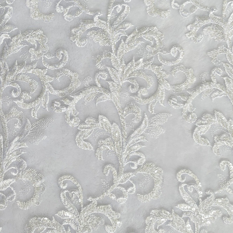 Wedding Dress Embroidered Beaded Fabric