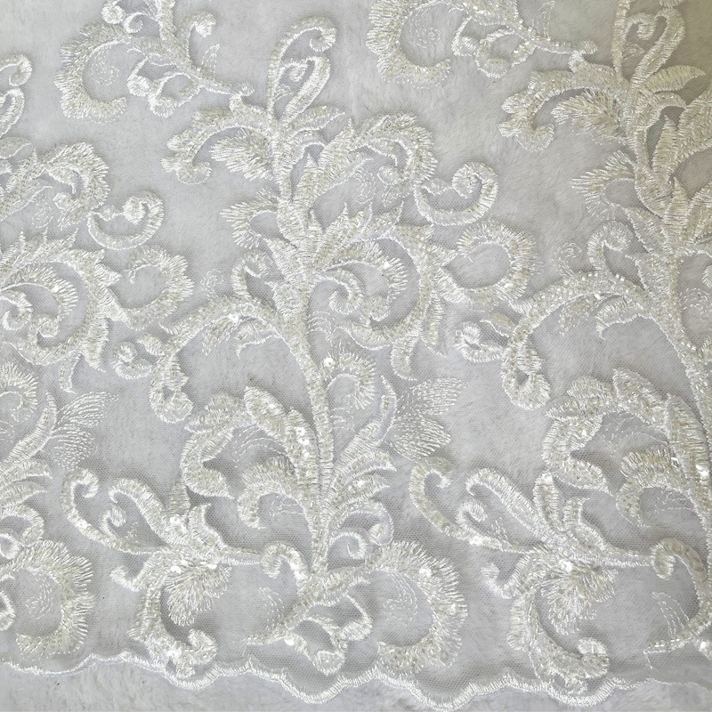 Wedding Dress Embroidered Beaded Fabric