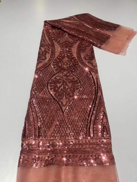 Sequined Embroidered Lace Fabric