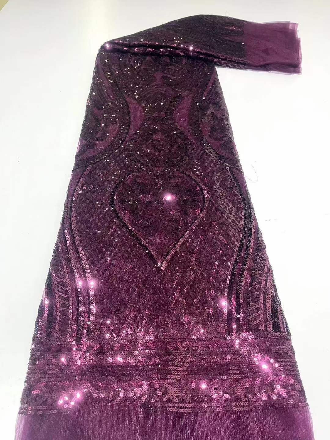 Sequined Embroidered Lace Fabric