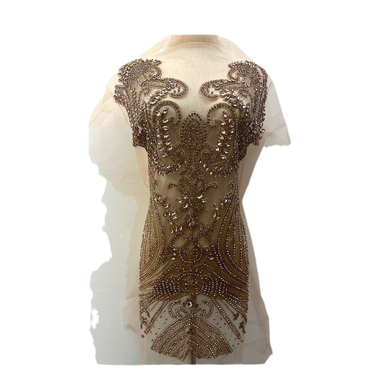 Hand-Beaded Mesh Embroidery Applique Accessories