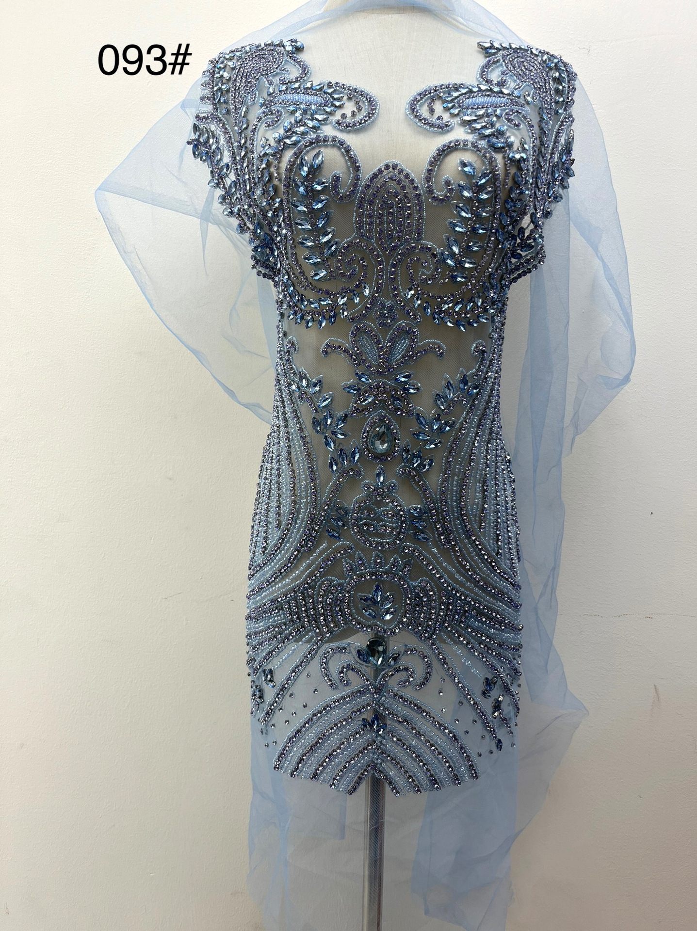 Hand-Beaded Mesh Embroidery Applique Accessories