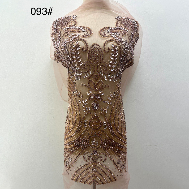 Hand-Beaded Mesh Embroidery Applique Accessories
