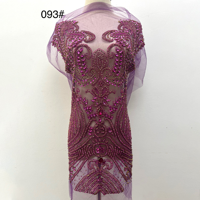 Hand-Beaded Mesh Embroidery Applique Accessories