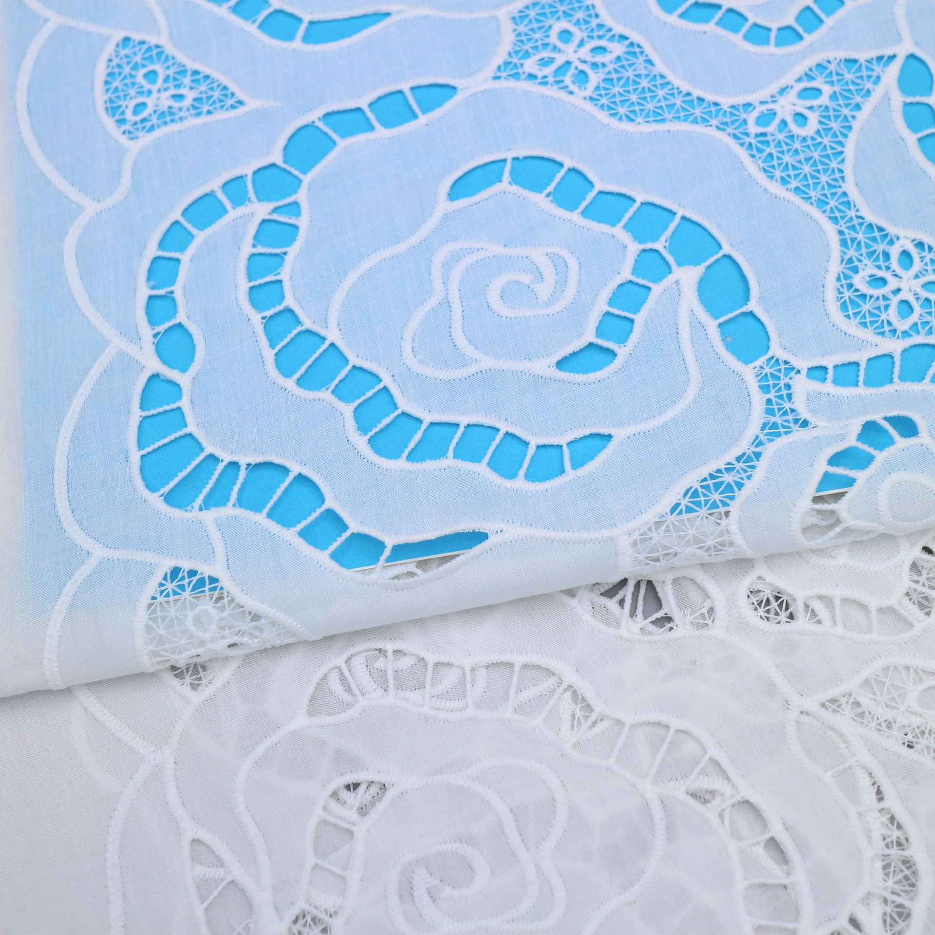 Milk Silk Laser Embroidered Full-Width Chiffon Fabric
