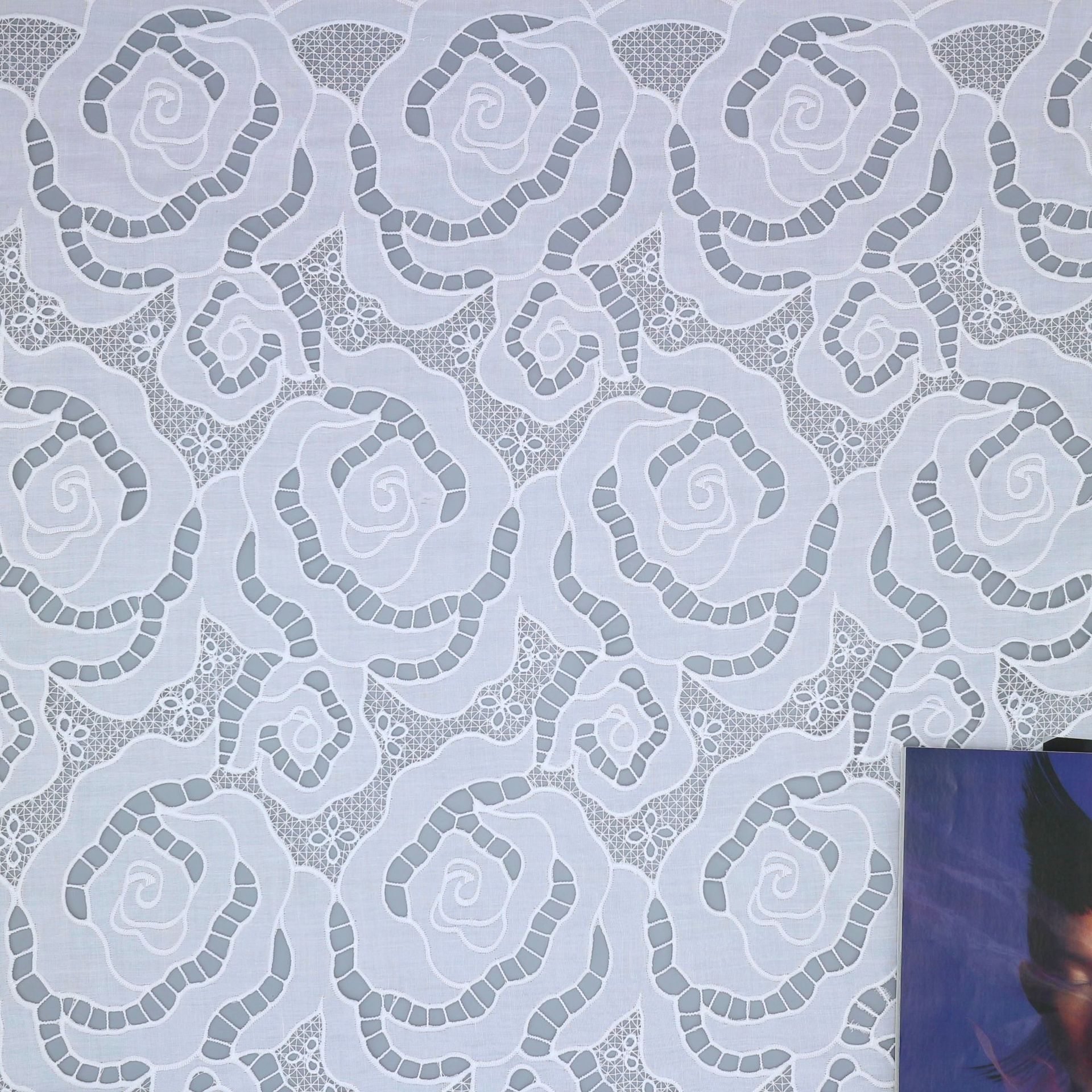Milk Silk Laser Embroidered Full-Width Chiffon Fabric