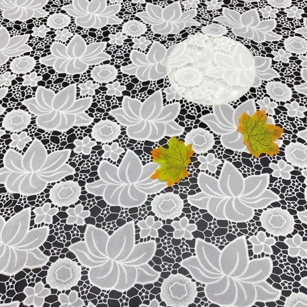 Lace Laser Embroidered Chiffon Fabric