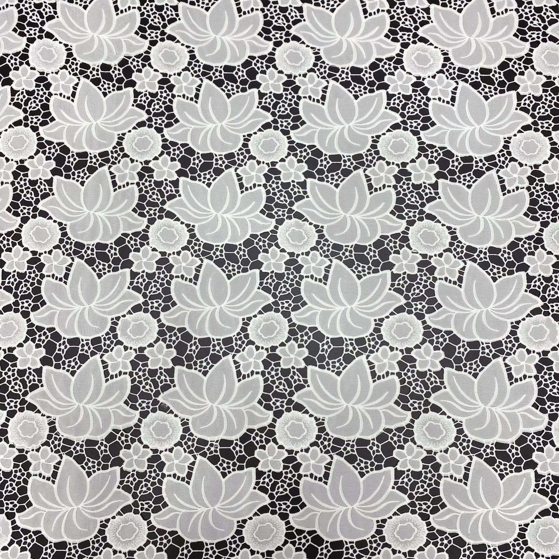 Lace Laser Embroidered Chiffon Fabric