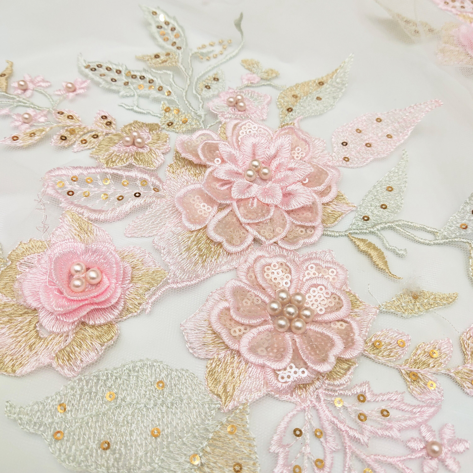 Colorful Beaded 3D Embroidery