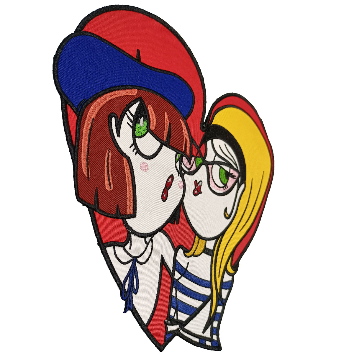Romantic Heart Shaped Girls Bestie Pattern Embroidered Patch