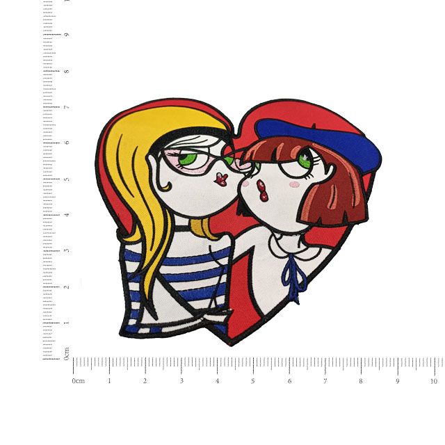 Romantic Heart Shaped Girls Bestie Pattern Embroidered Patch