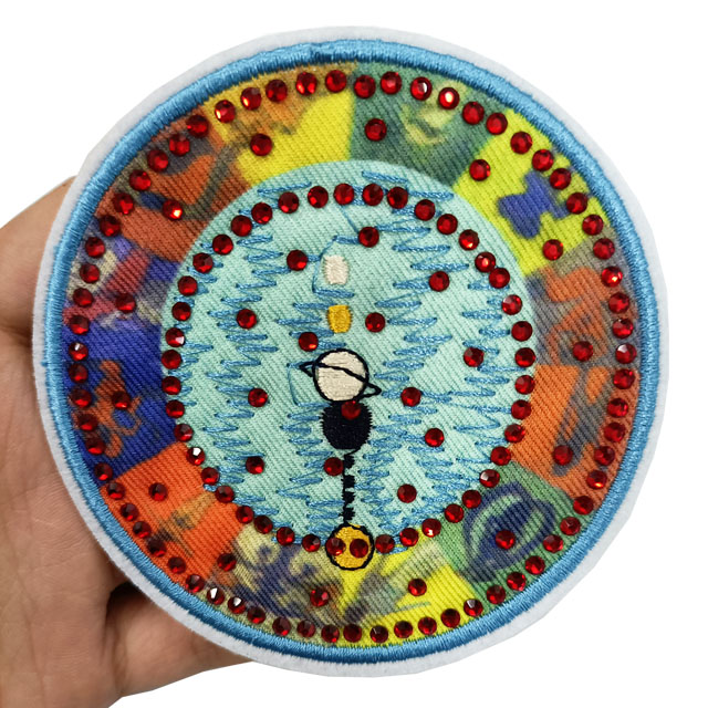 Colorful Embroidery Patches Decoration Sew On Patches Cricle Shaped Patches 