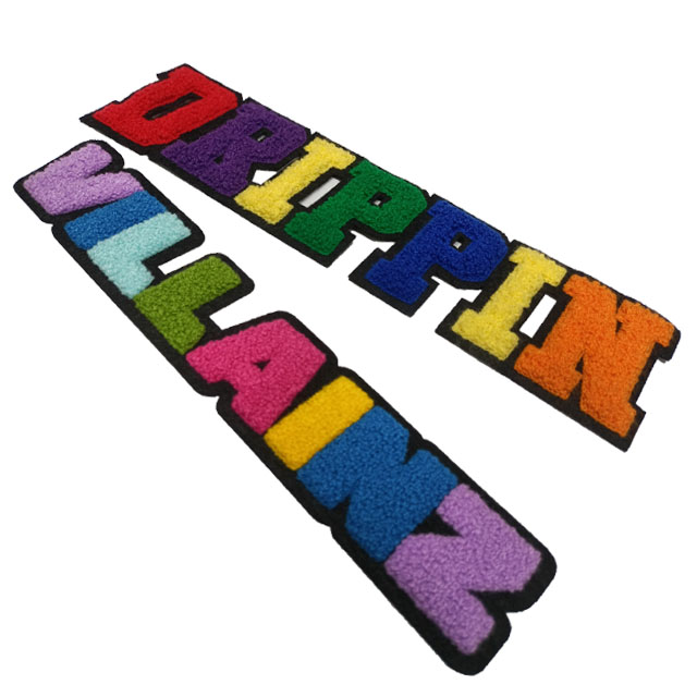 A-Z Letter Chenille Patch Golden Sequins Iron On Letter Patches