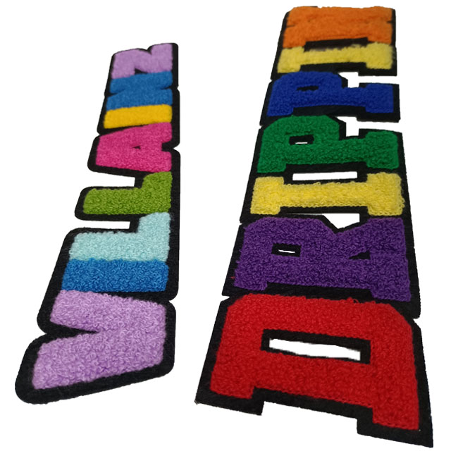 A-Z Letter Chenille Patch Golden Sequins Iron On Letter Patches