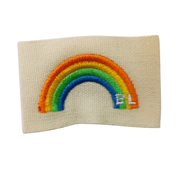 Brand Latest Recycled Rainbow Patch Woven LOGO Colorful Label