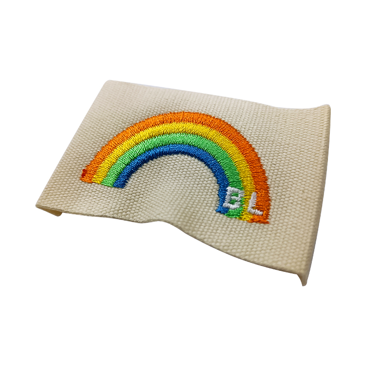 Brand Latest Recycled Rainbow Patch Woven LOGO Colorful Label