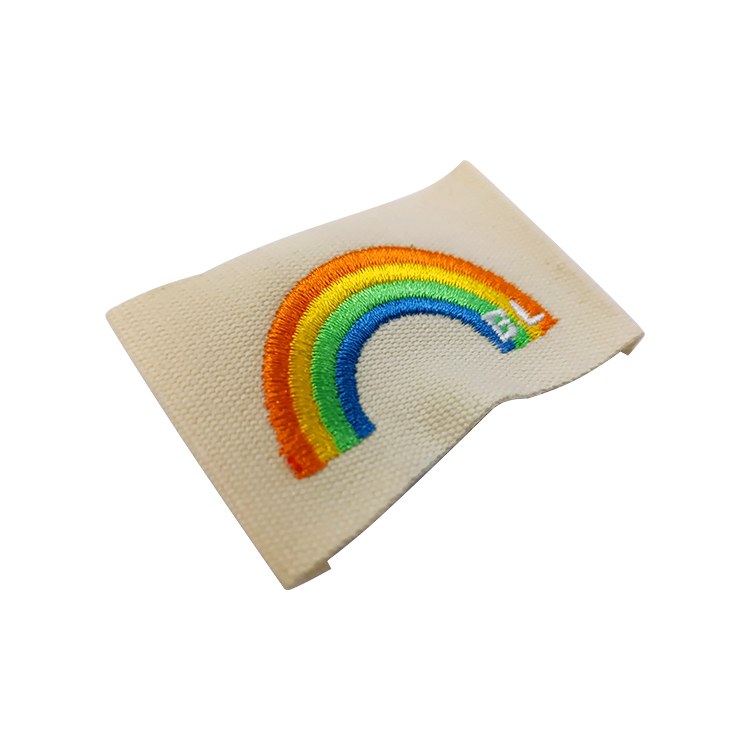 Brand Latest Recycled Rainbow Patch Woven LOGO Colorful Label