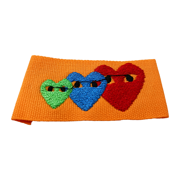 Colorful Custom Logo Neck Tags, Satin Garment Labels, Organic Cotton Patches