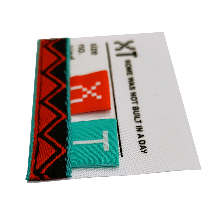 High Density Custom Brand Name Logo and Size End Folded Garment Textile Neck Woven Tags Labels for Clothing