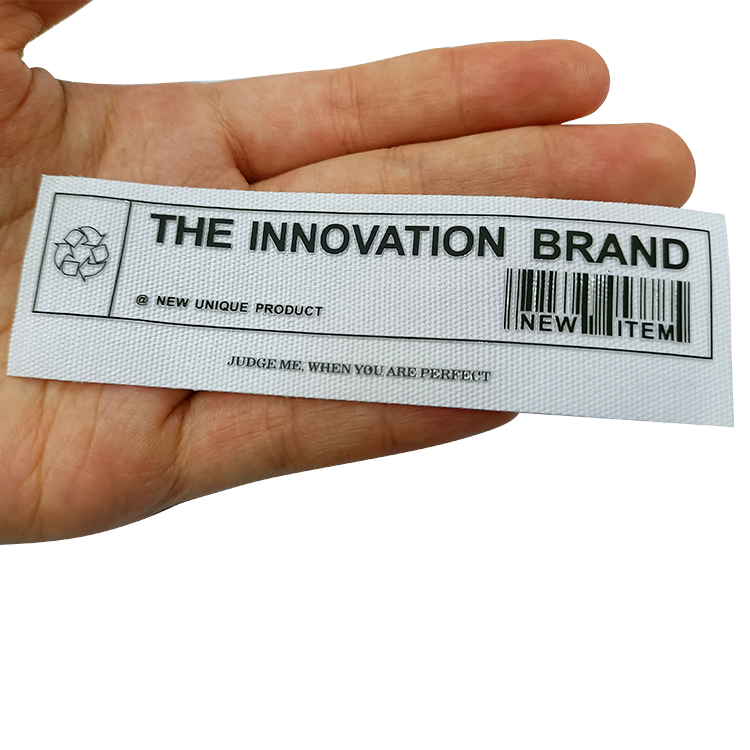 White English self-designed customized personalized woven label LOGO