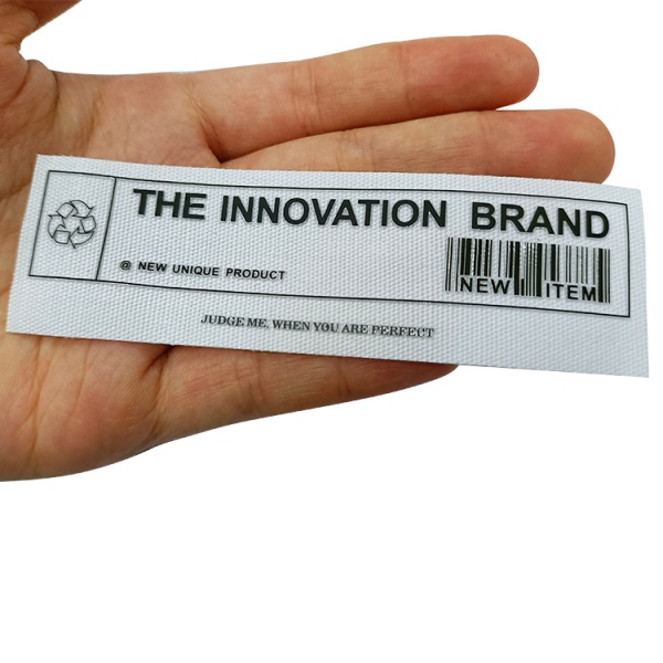 White English self-designed customized personalized woven label LOGO