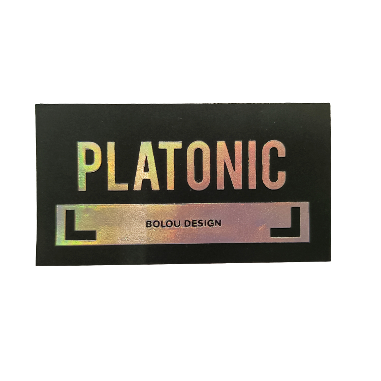 Custom Black English Cool & Colorful Woven Logo Tags with Personalized Design