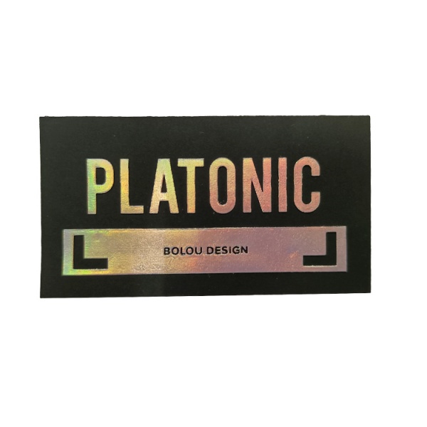 Custom Black English Cool & Colorful Woven Logo Tags with Personalized Design