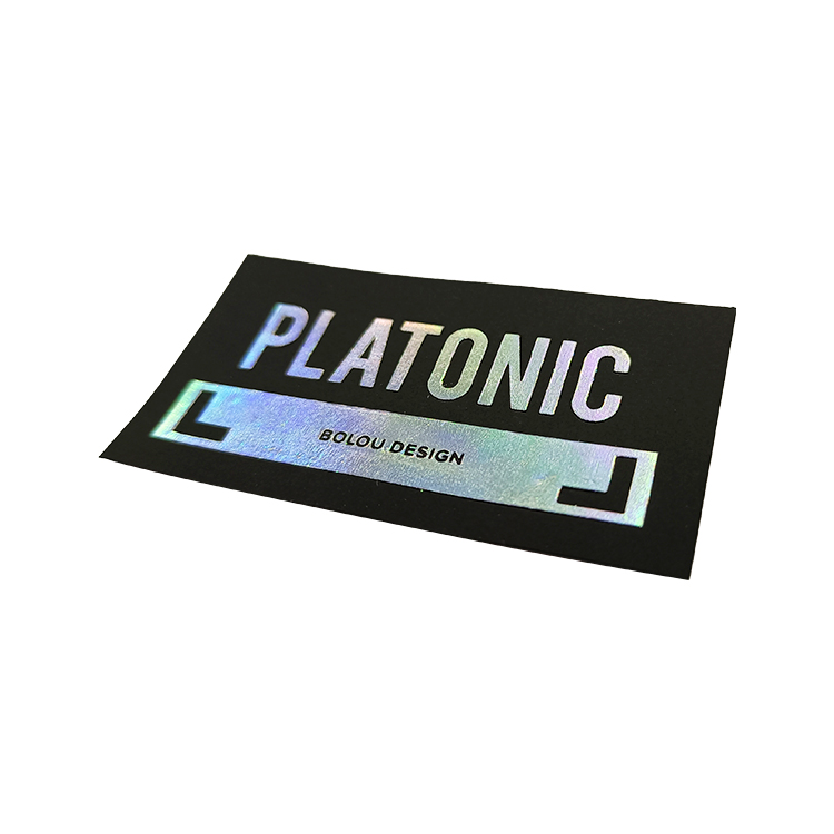Custom Black English Cool & Colorful Woven Logo Tags with Personalized Design
