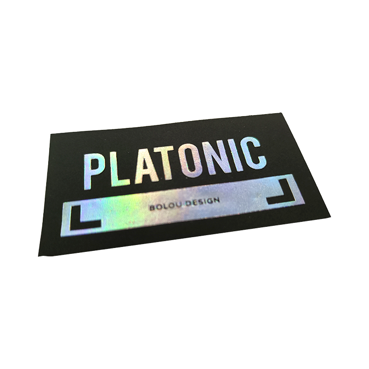 Custom Black English Cool & Colorful Woven Logo Tags with Personalized Design