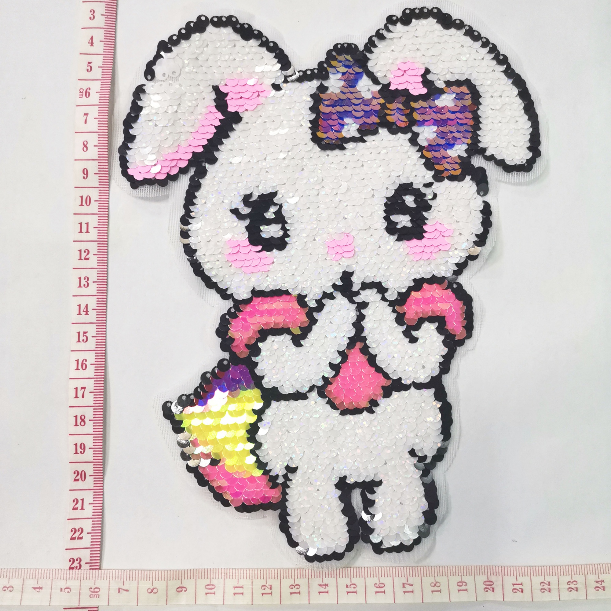 Cute Rabbit Animal Sequin Embroidery Patch Sequin Patch Suitable for Clothes and Pants