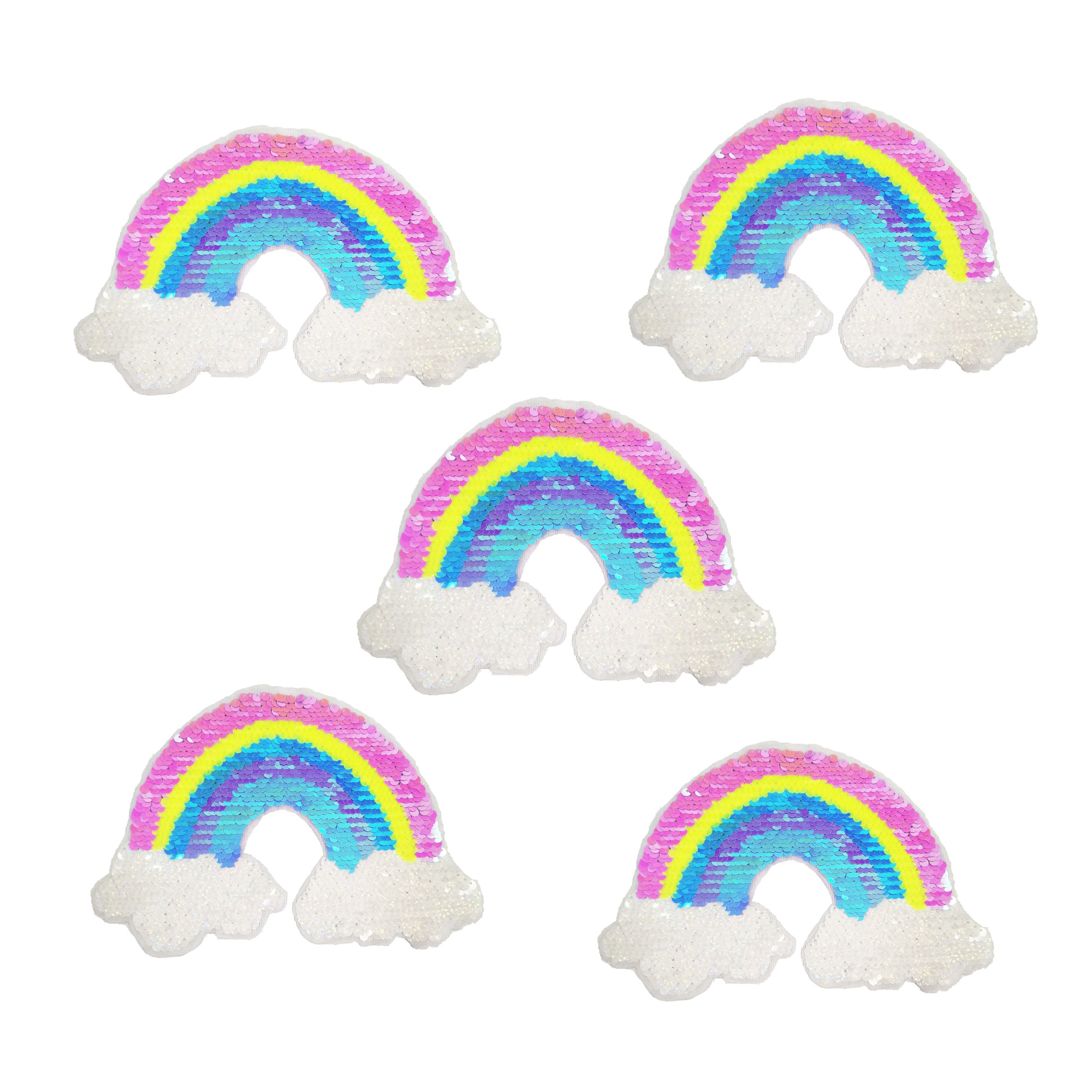 Rainbow Colorful Pattern Beaded Sequin Patches