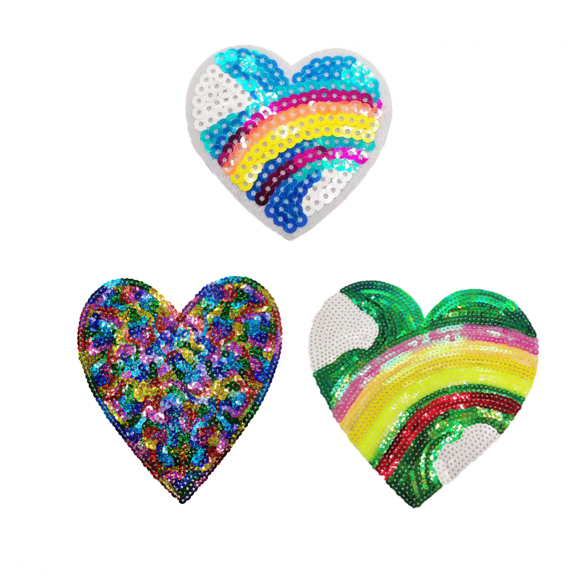 Colorful Love Pattern Sequins Embroidered Sequins Patches DIY Clothing Accessories