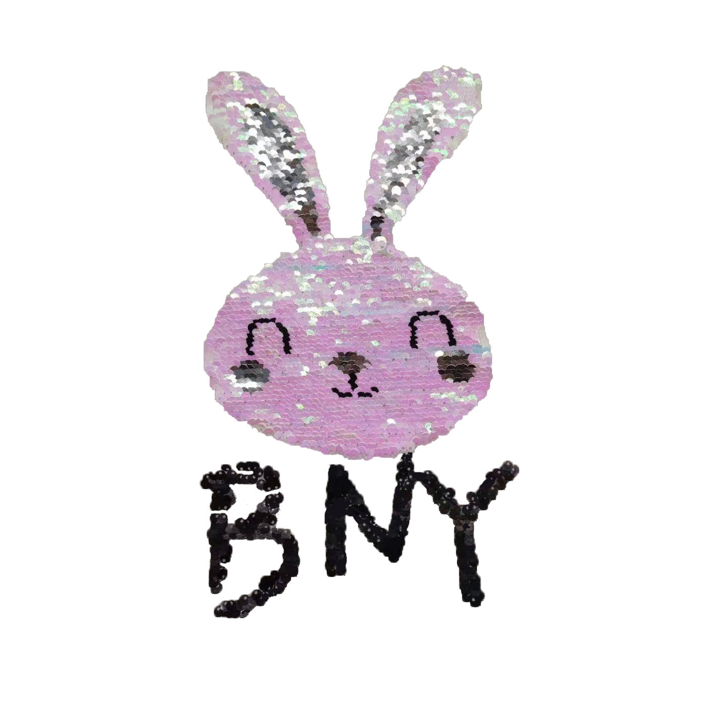 Cute Rabbit Colorful Sequin Embroidery Patch for DIY Custom Clothing