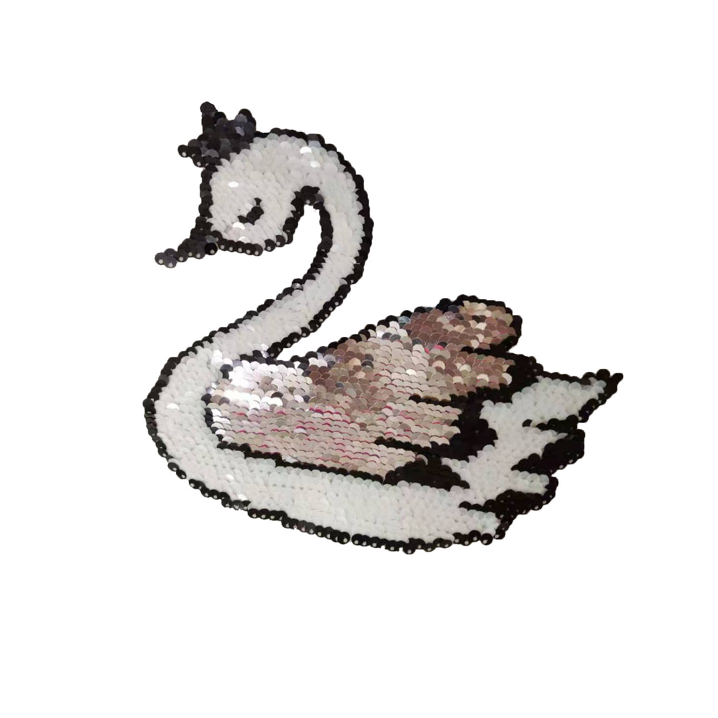 Swan Animal Pattern Romantic Beaded Embroidery Sequin Patch