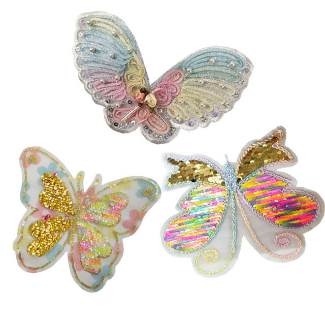 Romantic Butterfly Animal Sequin Patches Beads Patches DIY Clothing Accessories