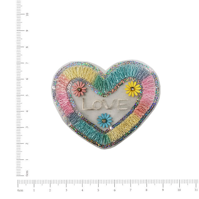 Colorful Love Sequin Patches Beads Patches DIY Clothing Accessories