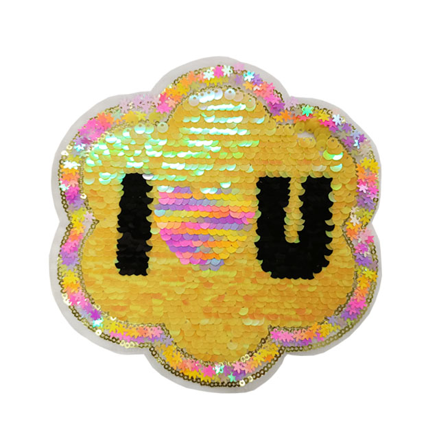 Colorful Personalized Custom Brand Name Sequin Patches Beads Patches DIY Clothing Accessories