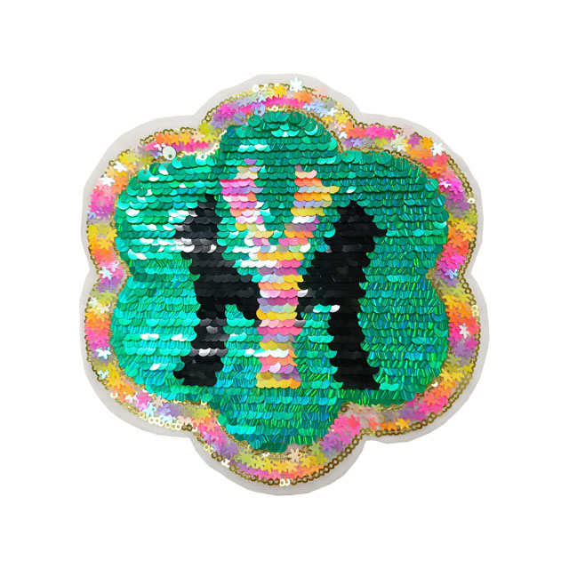Brand Logo Embroidery Patches Sequin Embroidered Iron on Patch for T Shirt