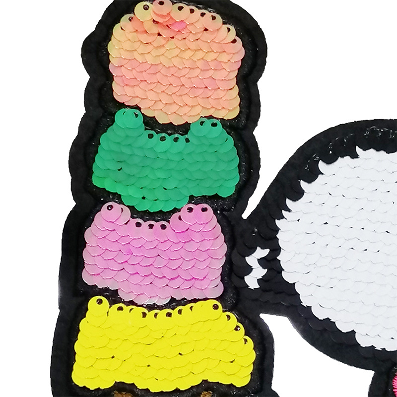 Cute Animal Logo Sequin Embroidery Iron-On Patches for DIY Accessories