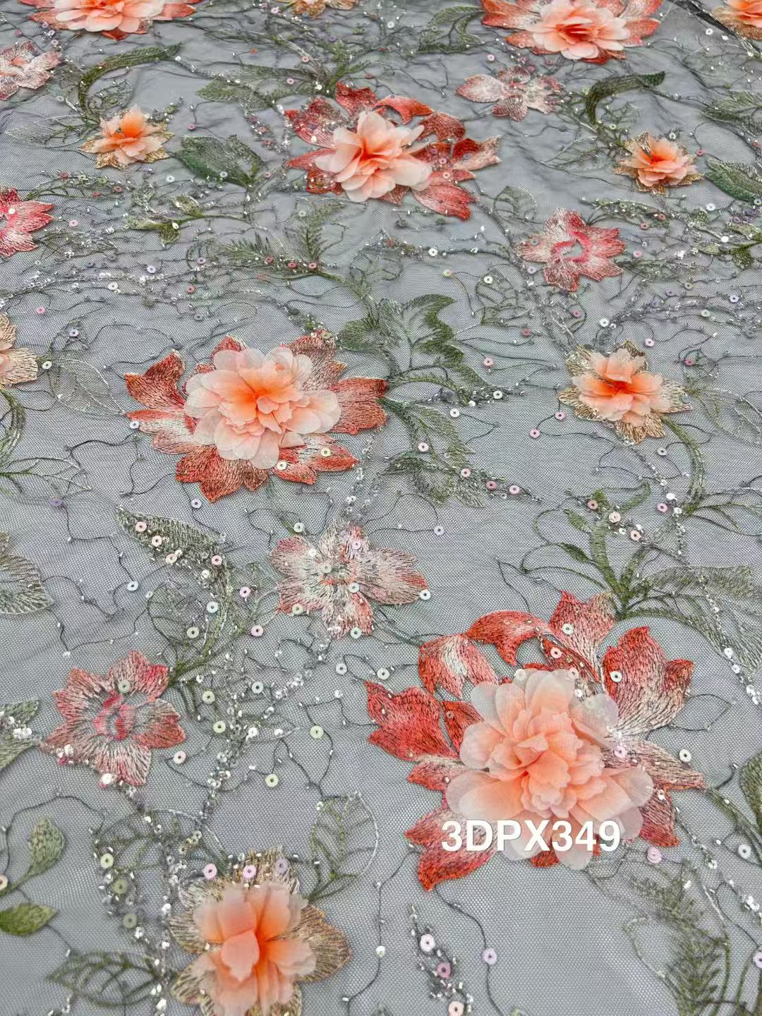 Black mesh sequined sequined fabric with diamond pattern – suitable for lace dresses, wedding dresses, formal wear, and stage costumes.