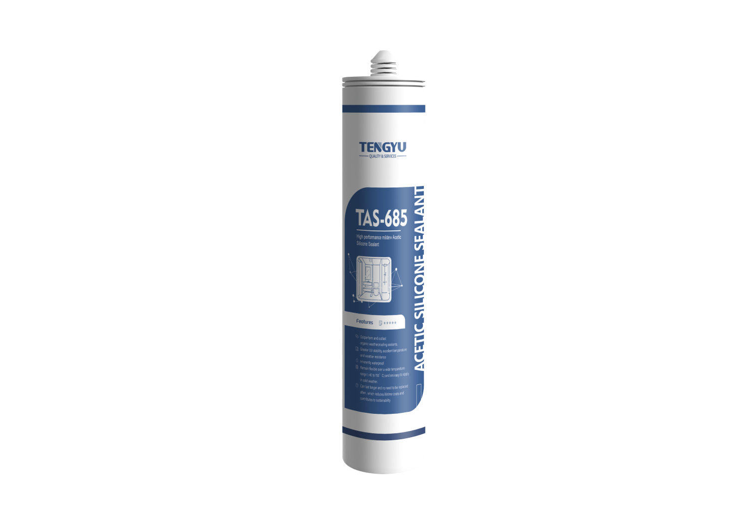 TAS-685 High Performance Anti Mildew Acetic Silicone Sealant